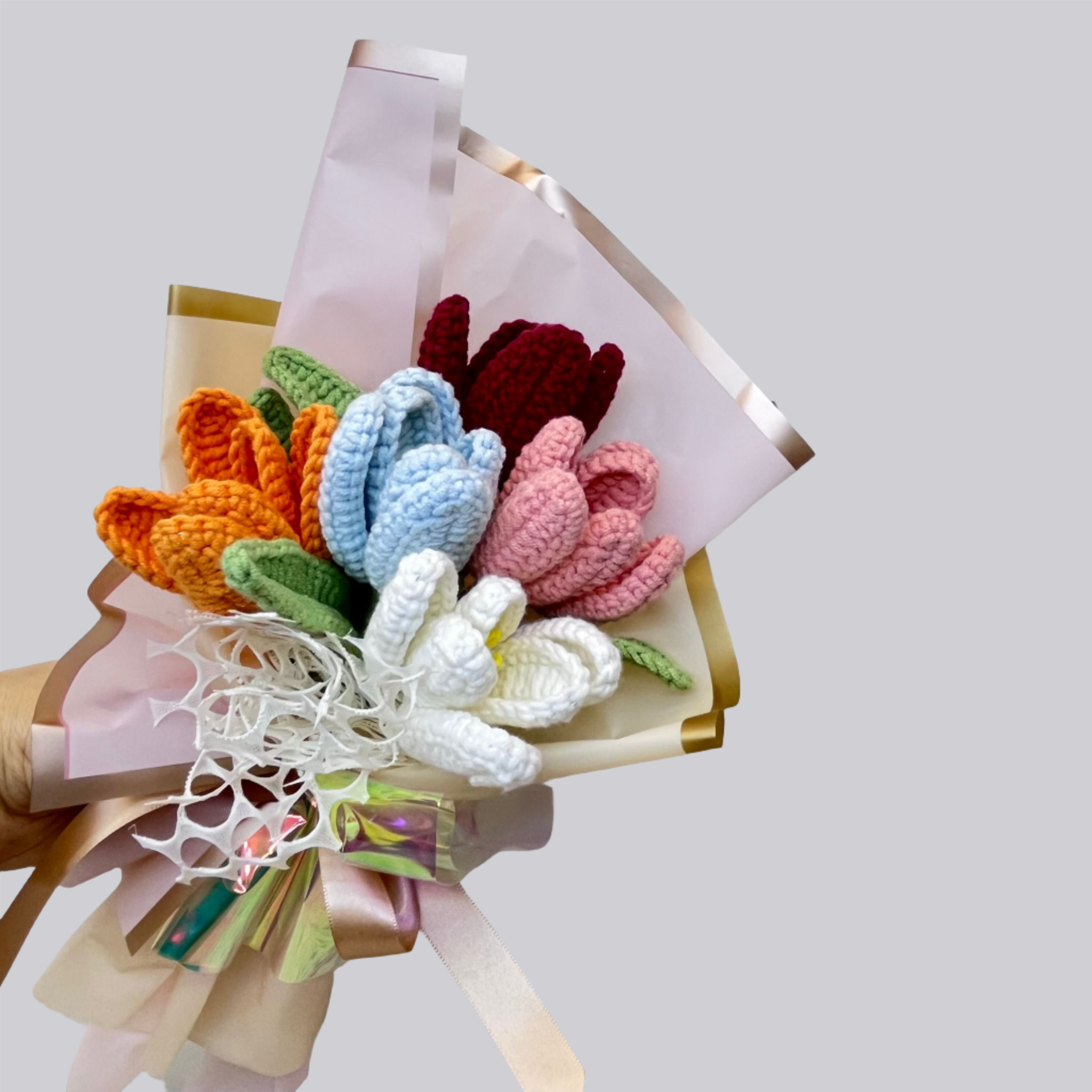 Elegant Crochet Flower Bouquet - Tulip Blossom II