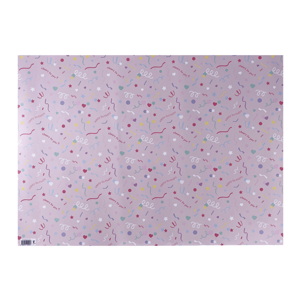Wrapping Paper Pink Confetti Birthday - KLOSH