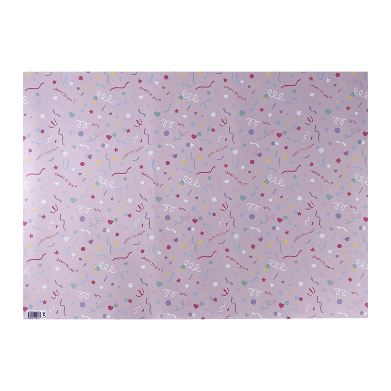 Wrapping Paper Pink Confetti Birthday - KLOSH