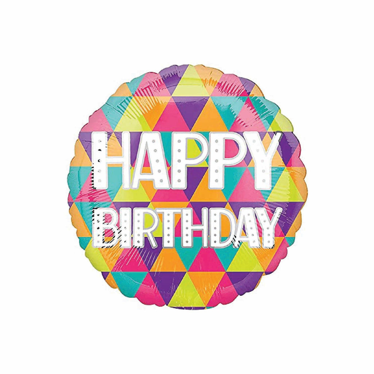 Balloon - Colourful Triangles Happy Birthday I Klosh Balloon Shop