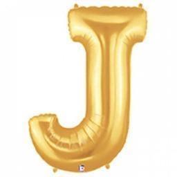 Balloon - Foil Alphabet 14" J Gold - KLOSH