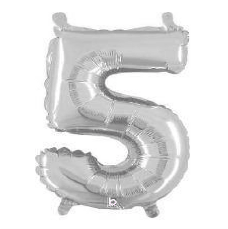 Balloon - Foil Number 14" 5 Silver - KLOSH