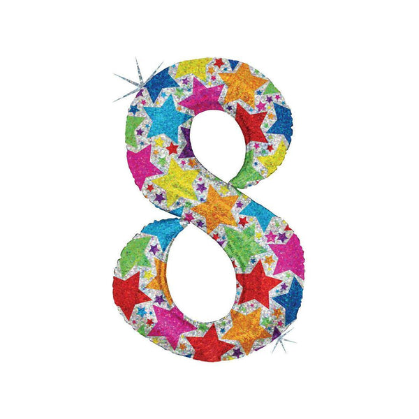 Balloon - Jumbo Megaloon Number 8 Designer Holographic 40" - KLOSH