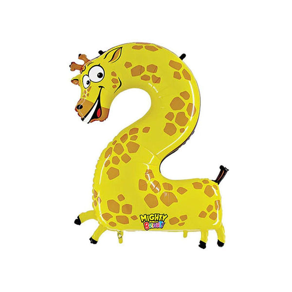 Balloon - Jumbo Number 2 Giraffe 40" - KLOSH