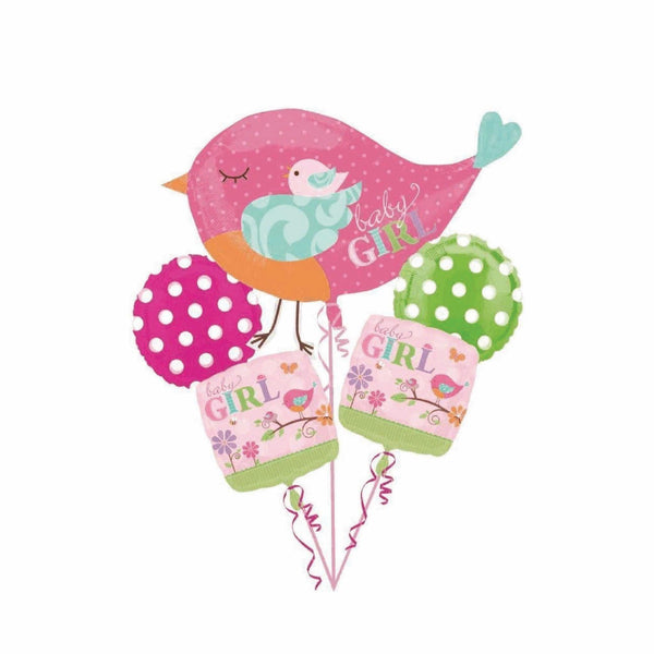 Balloon - Pink Bird Baby Girl Baby Shower Bouquet - KLOSH