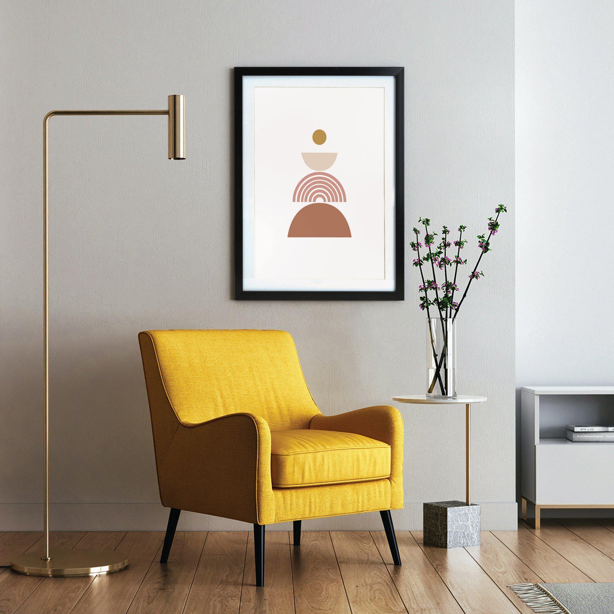 Black A3 Frame - Burnt Orange Abstract Art - KLOSH