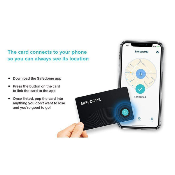 Bluetooth Tracker - Safedome Recharge with Fast Charger (Black) - KLOSH