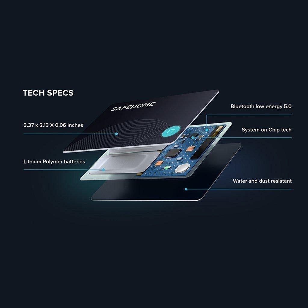 Bluetooth Tracker - Safedome Recharge with Fast Charger (Black) - KLOSH