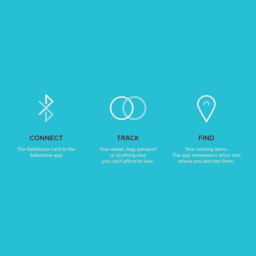 Bluetooth Tracker - Safedome Recharge with Fast Charger (Black) - KLOSH