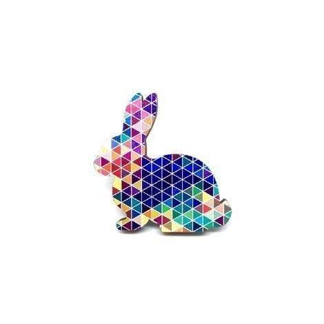 Brooch Pin - Modern Geometric Rabbit (Wooden) - KLOSH