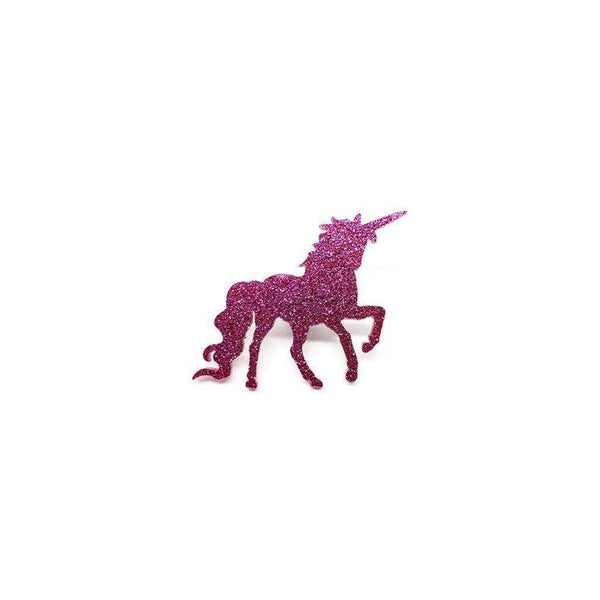 Brooch Pin - Pink Glitter Unicorn (Acrylic) - KLOSH