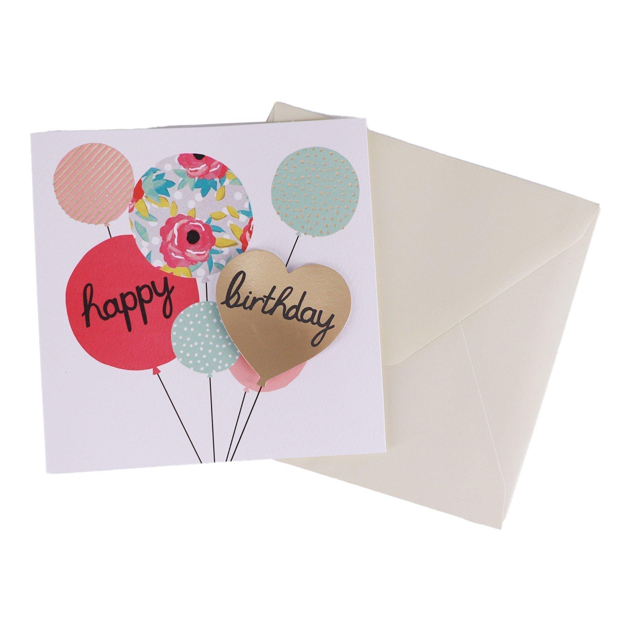 Card - Happy Birthday Balloons Card Birthday - KLOSH