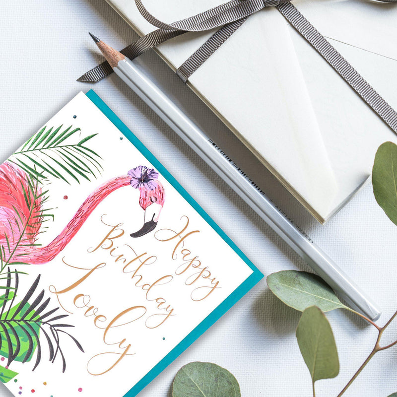 Card - Happy Birthday Lovely Flamingo - KLOSH