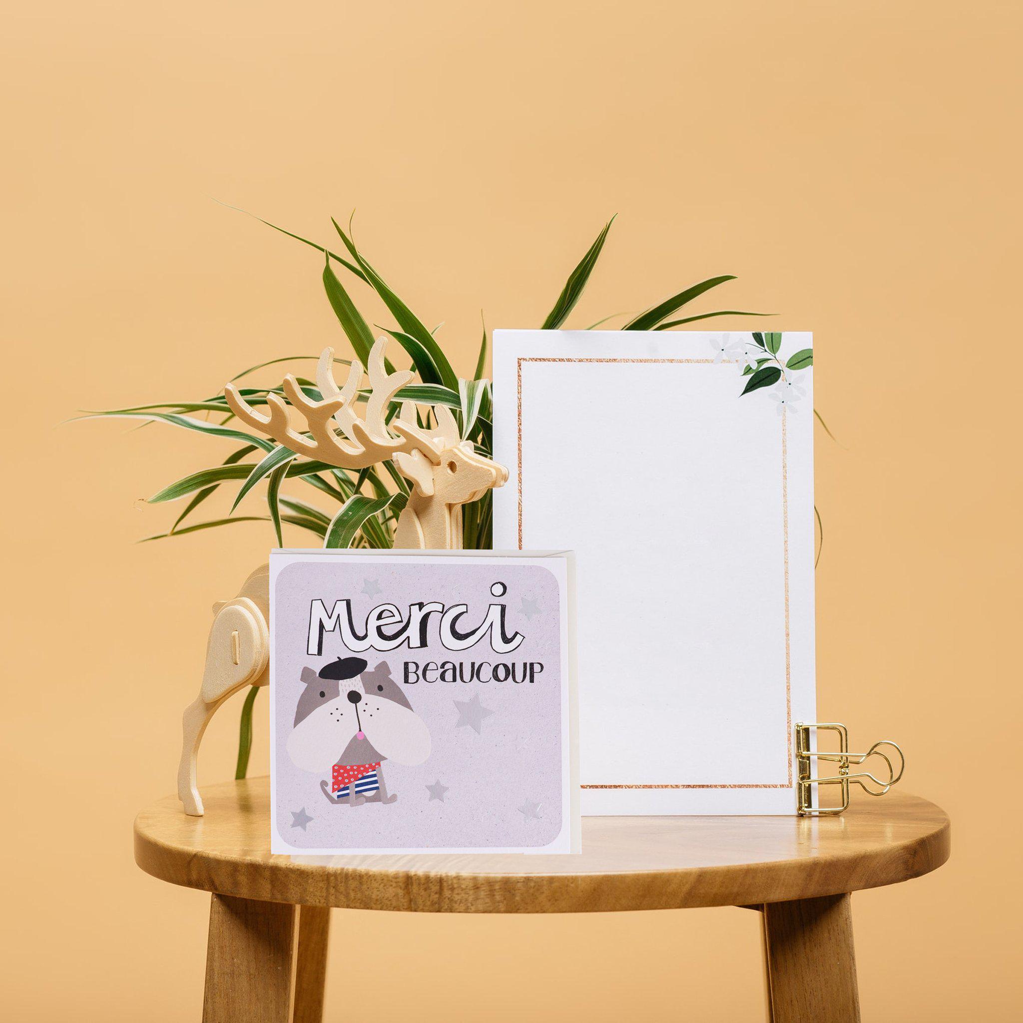 Card - Merci Beaucoup French Dog Thank You - KLOSH