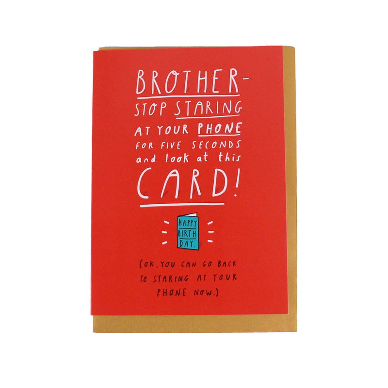 Card - Staring at Phone Brother - KLOSH