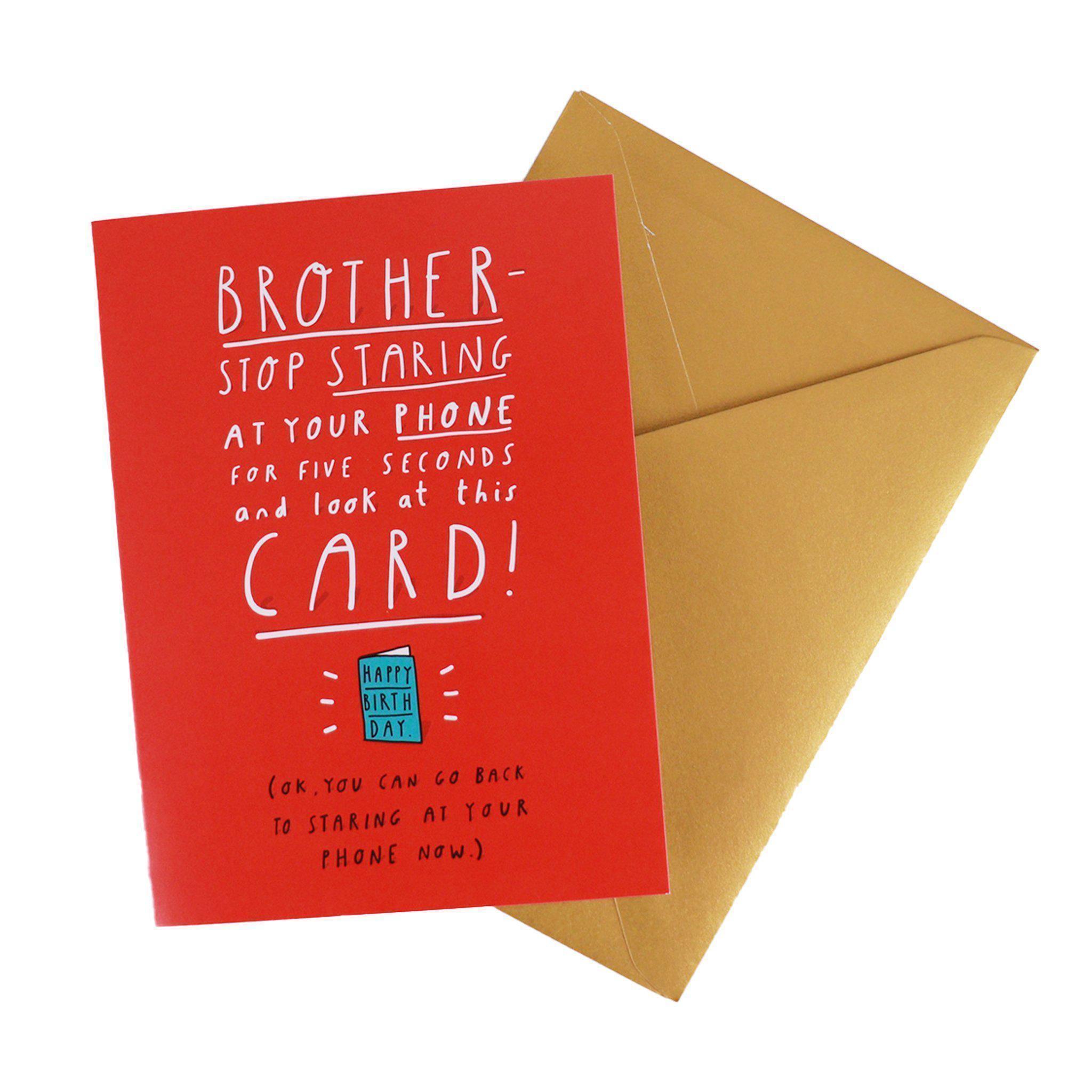 Card - Staring at Phone Brother - KLOSH