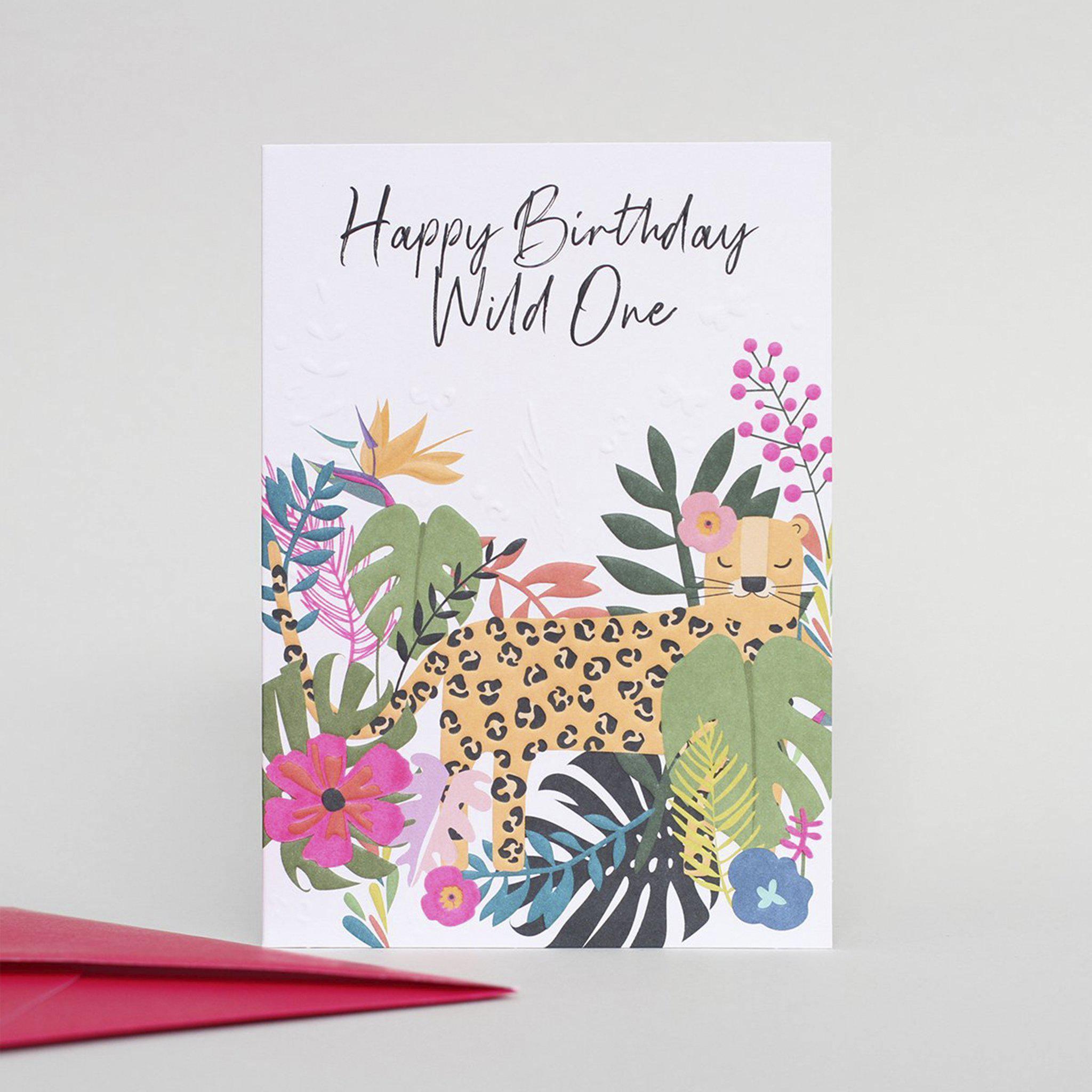 Card - Wild Thing Happy Birthday Leopard Wild One - KLOSH