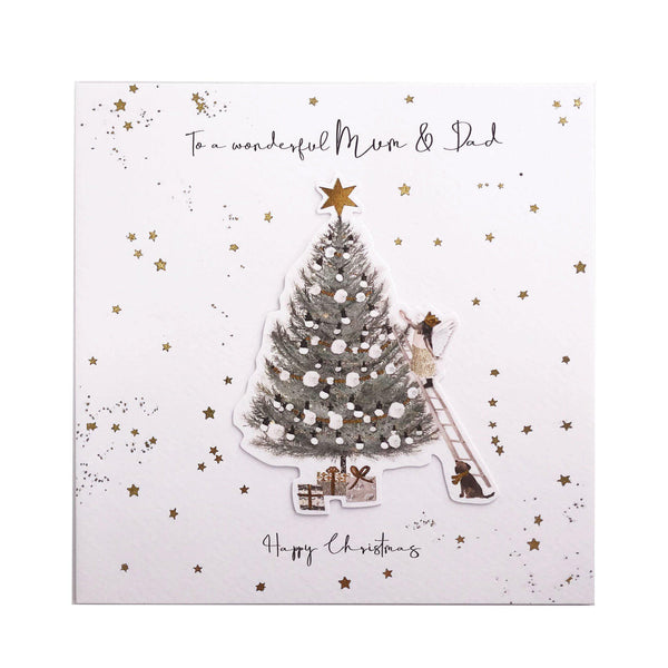 Christmas Card - Happy Christmas To A Wonderful Mum & Dad - KLOSH