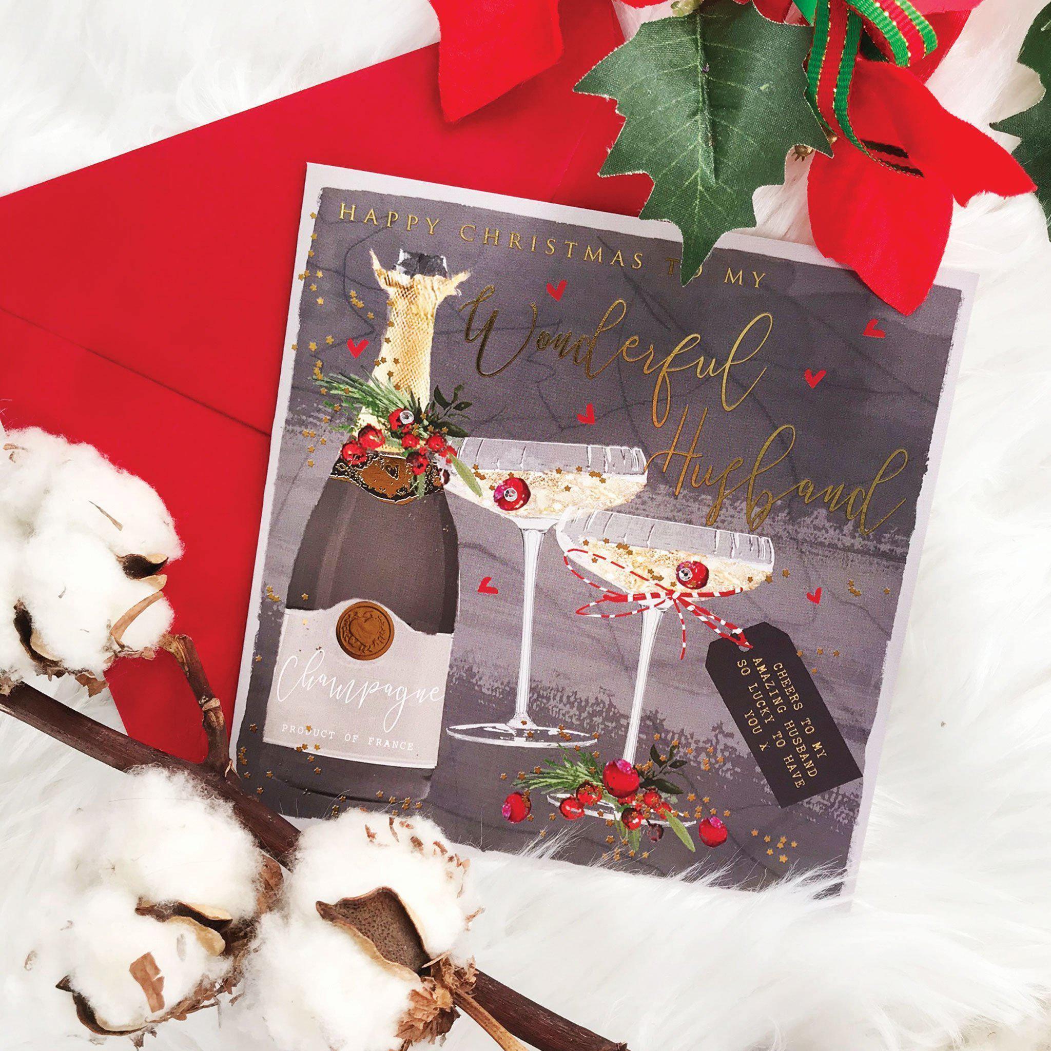 Christmas Card - Happy Christmas To My Wonderful Husband - KLOSH