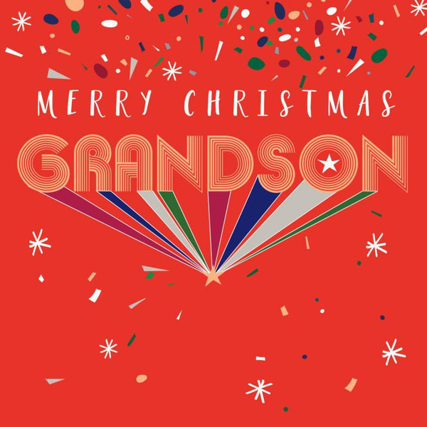 Christmas Card - Merry Christmas Grandson - KLOSH