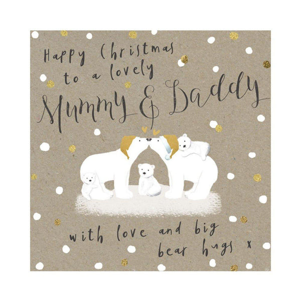Christmas Card - To A Lovely Mummy & Daddy With Love And Big Bear Hugs - KLOSH