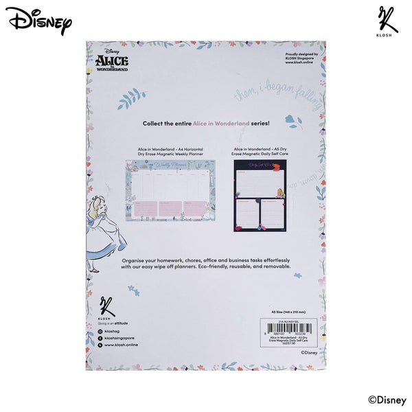 Disney Alice in Wonderland - A5 Dry Erase Magnetic Daily Self Care - KLOSH