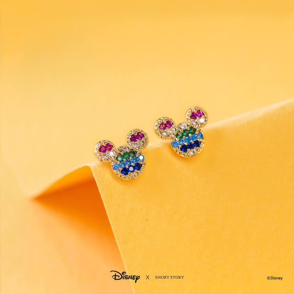 Disney Earring - Diamante Mickey Ears Rainbow - KLOSH