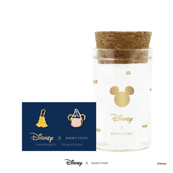 Disney Earring - Epoxy Mickey Fantasia Broom & Wizard Hat - KLOSH