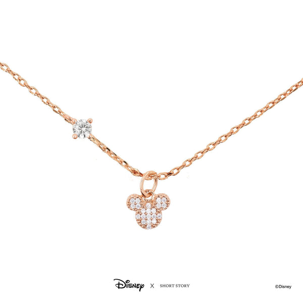 Disney Necklace - Diamante Mickey Ears Rose Gold - KLOSH