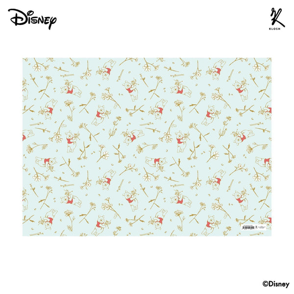 Disney Winnie the Pooh - Blue Floral Wrapping Paper - KLOSH