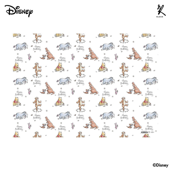 Disney Winnie the Pooh - Happy Birthday Pooh & Friends Wrapping Paper - KLOSH