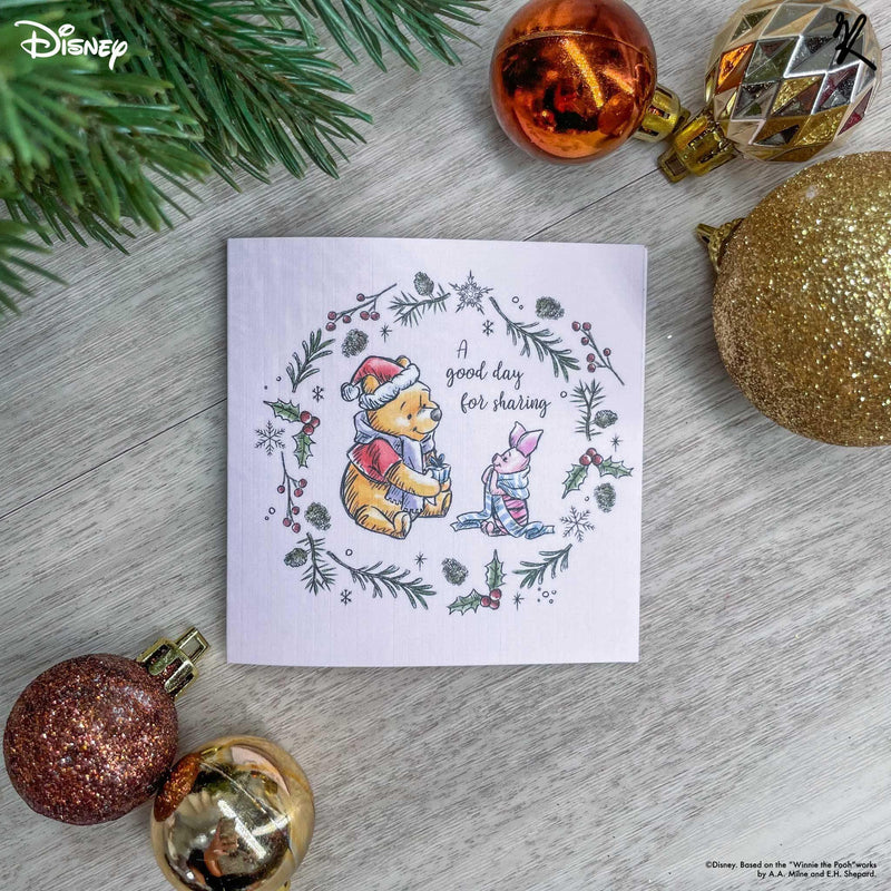 Disney Winnie the Pooh - Pooh & Piglet Sharing Christmas Gift Tag - KLOSH