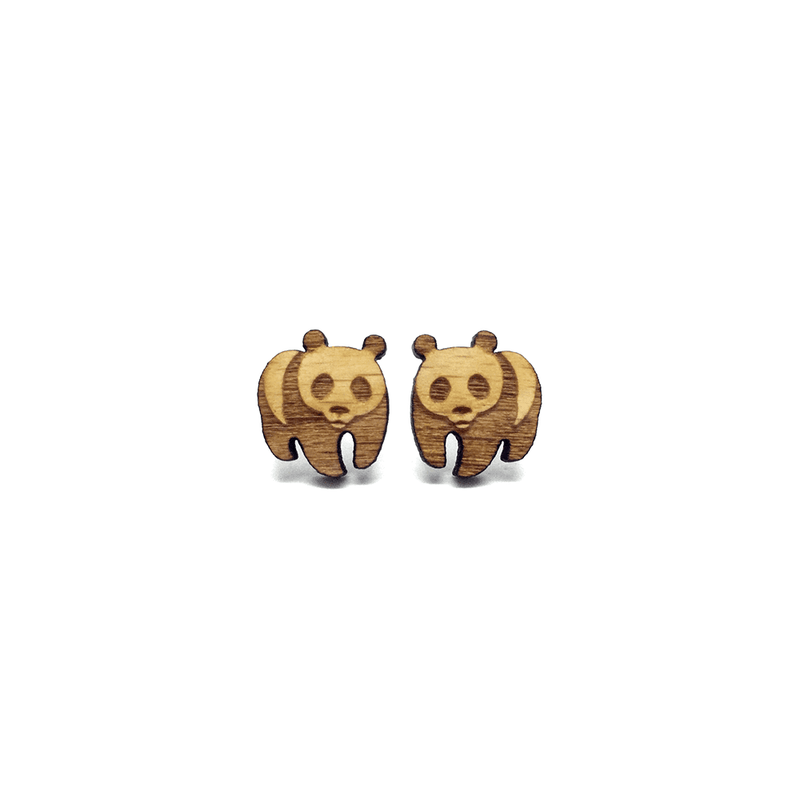 Earrings - Adorable Panda (Wood) - KLOSH