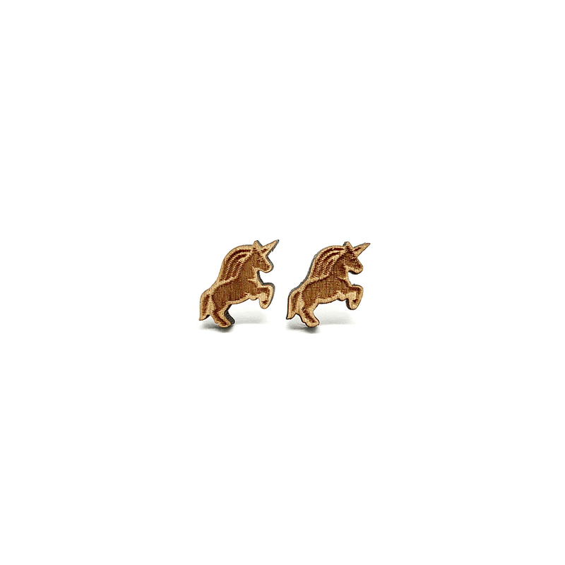 Earrings - Magical Unicorn (Wood) - KLOSH