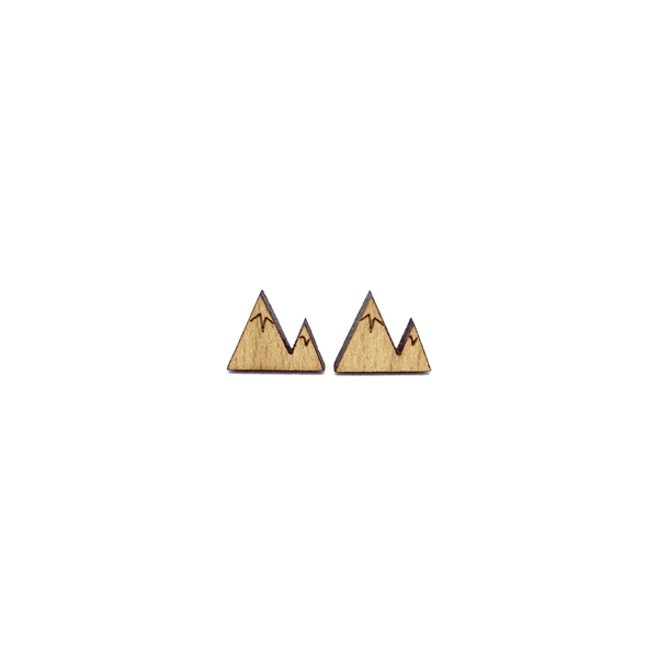 Earrings - Mini Mountain (Wood) - KLOSH