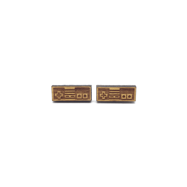 Earrings - Nintendo Controller (Wood) - KLOSH