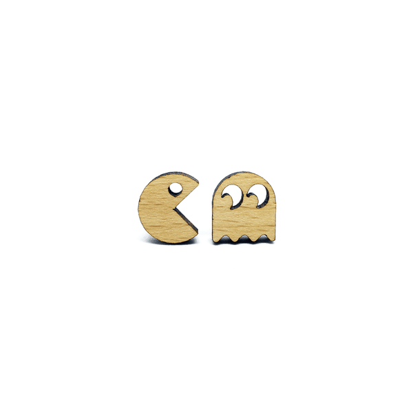 Earrings - PacMan (Wood) - KLOSH
