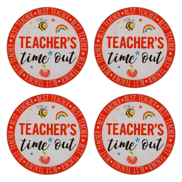 Glass Coasters - Set of 4 Teacher's Time Out - KLOSH