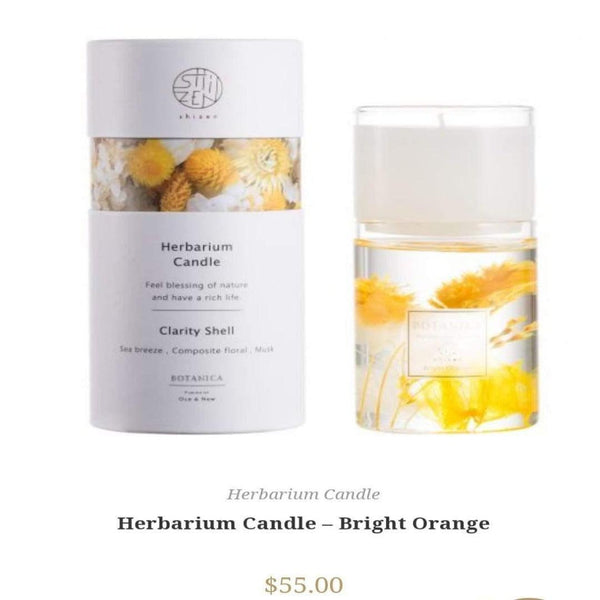 Herbarium Candle - Bright Orange - KLOSH