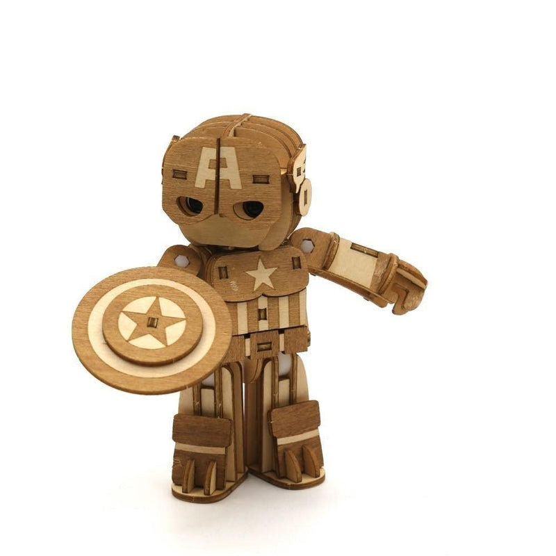 IncrediBots 3D Wooden Puzzle - Marvel Captain America - KLOSH