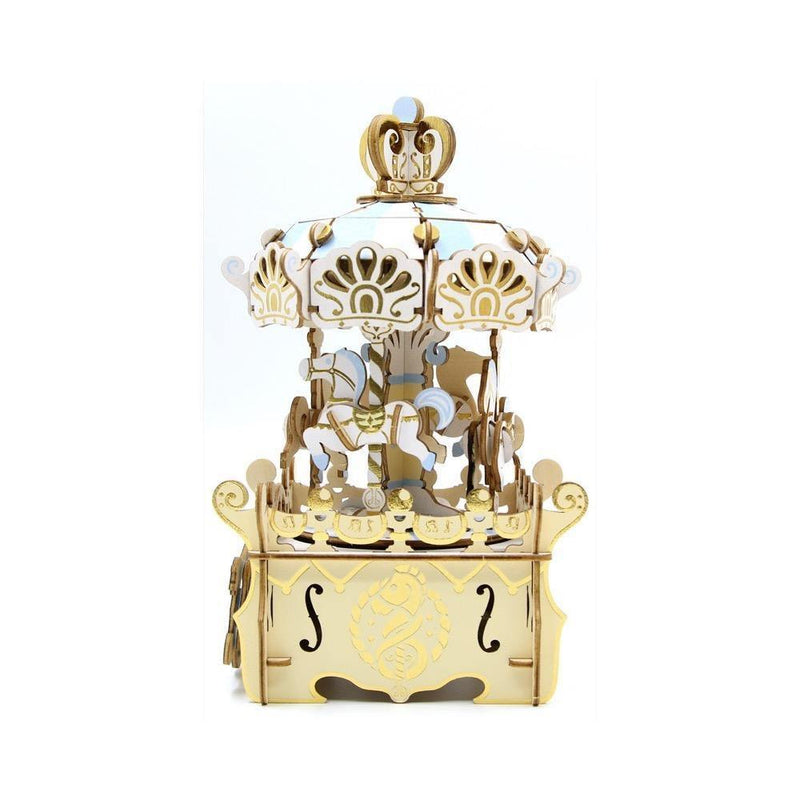 Jigzle 3D Wooden Puzzle Musical Box Merry go round NEW
