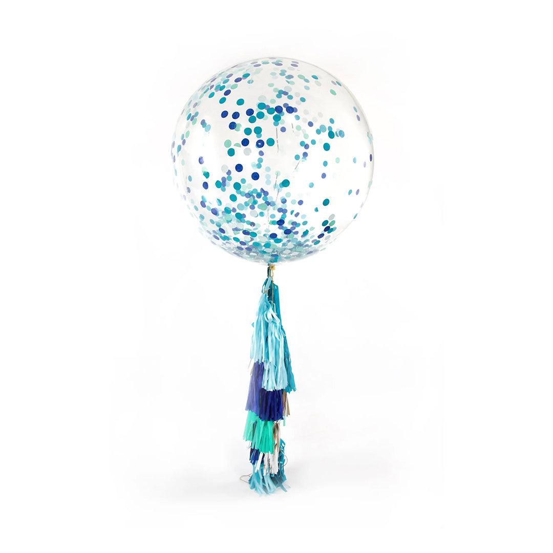 Jumbo Balloon W Confetti Tassel (Pink / Blue) - KLOSH