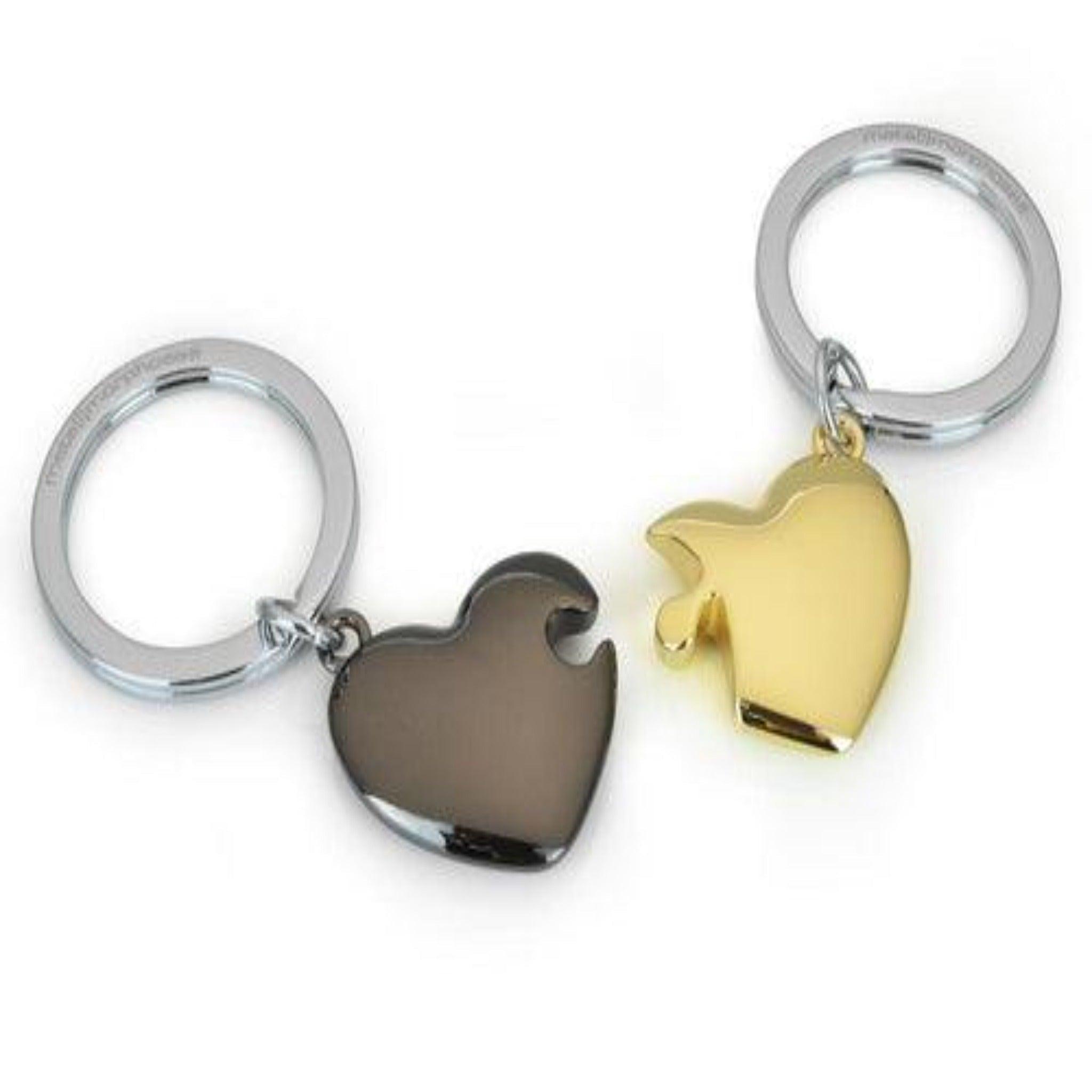 Keyring - Puzzle Heart Gold & Dark Grey - KLOSH