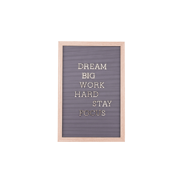 Letter Board - Wood Frame with Grey Plastic - KLOSH