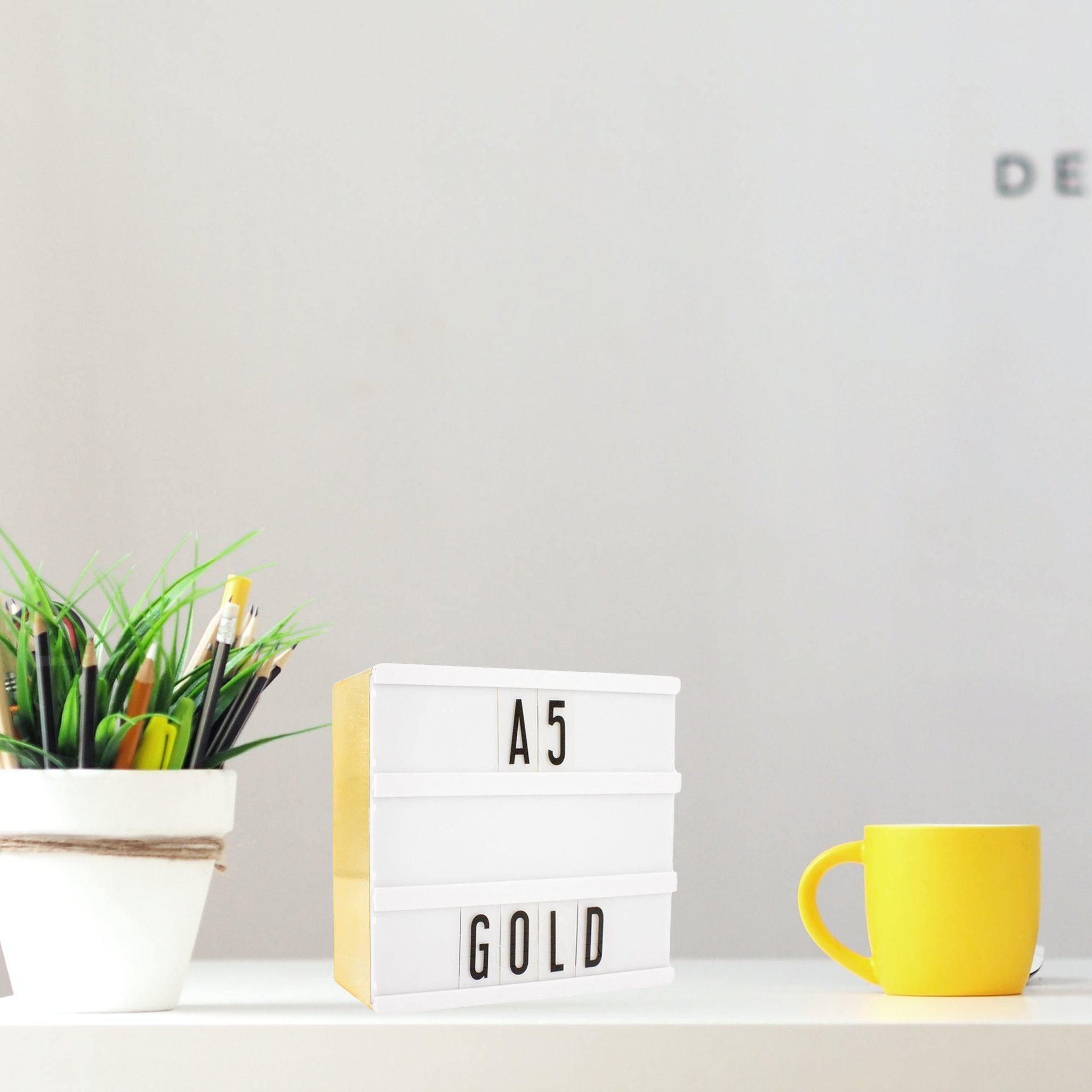 Light Box - Gold/Rose Gold/Black A5 Message - KLOSH