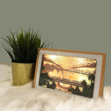 Light Box - Jewel Vortex Waterfall Paper Cut (Bamboo Frame) - KLOSH