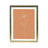 Matt Gold A3 Frame - Burnt Orange Floral Print - KLOSH