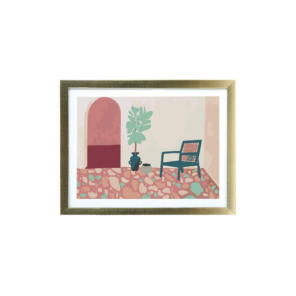 Matt Gold A3 Frame - Terracotta Pink Floor - KLOSH