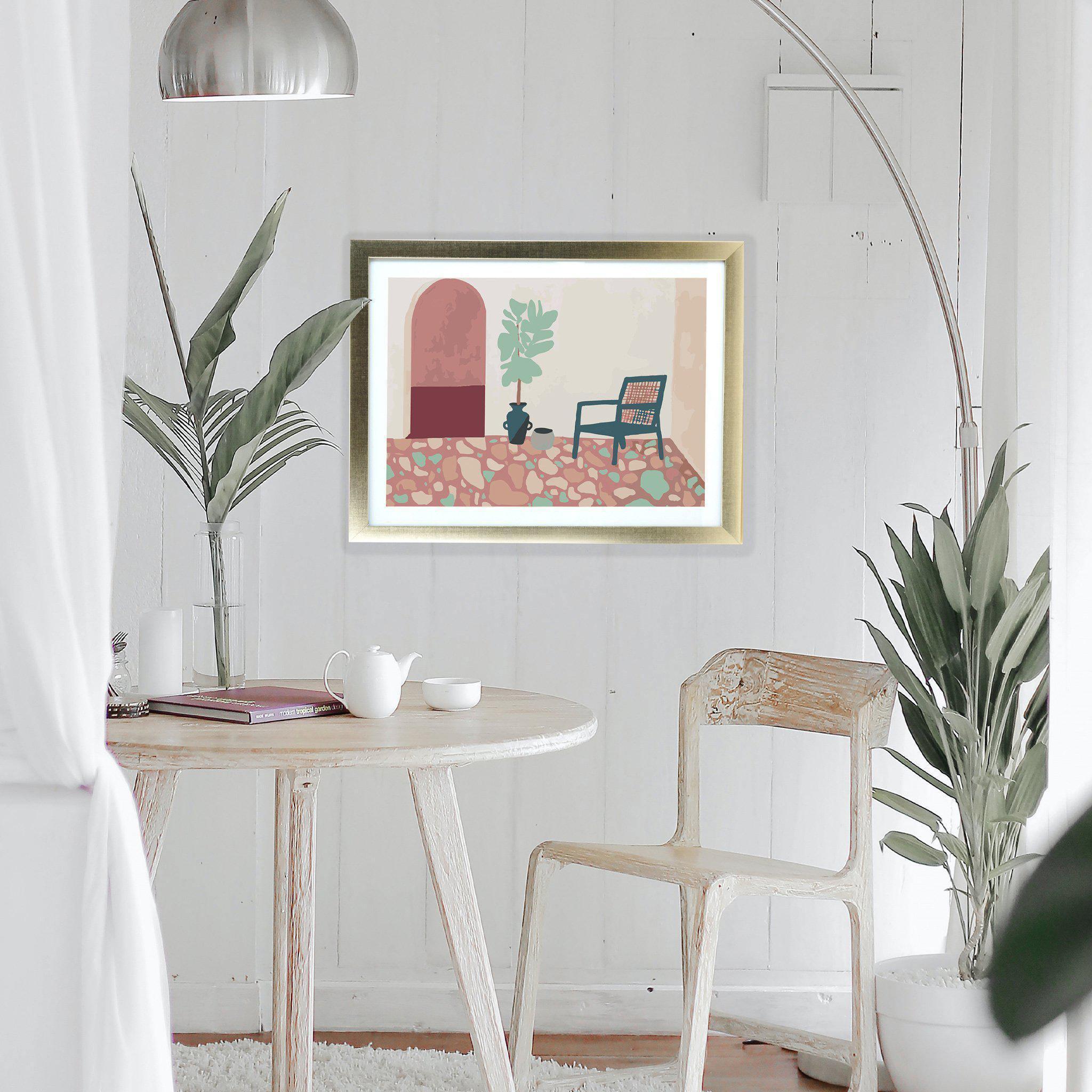 Matt Gold A3 Frame - Terracotta Pink Floor - KLOSH