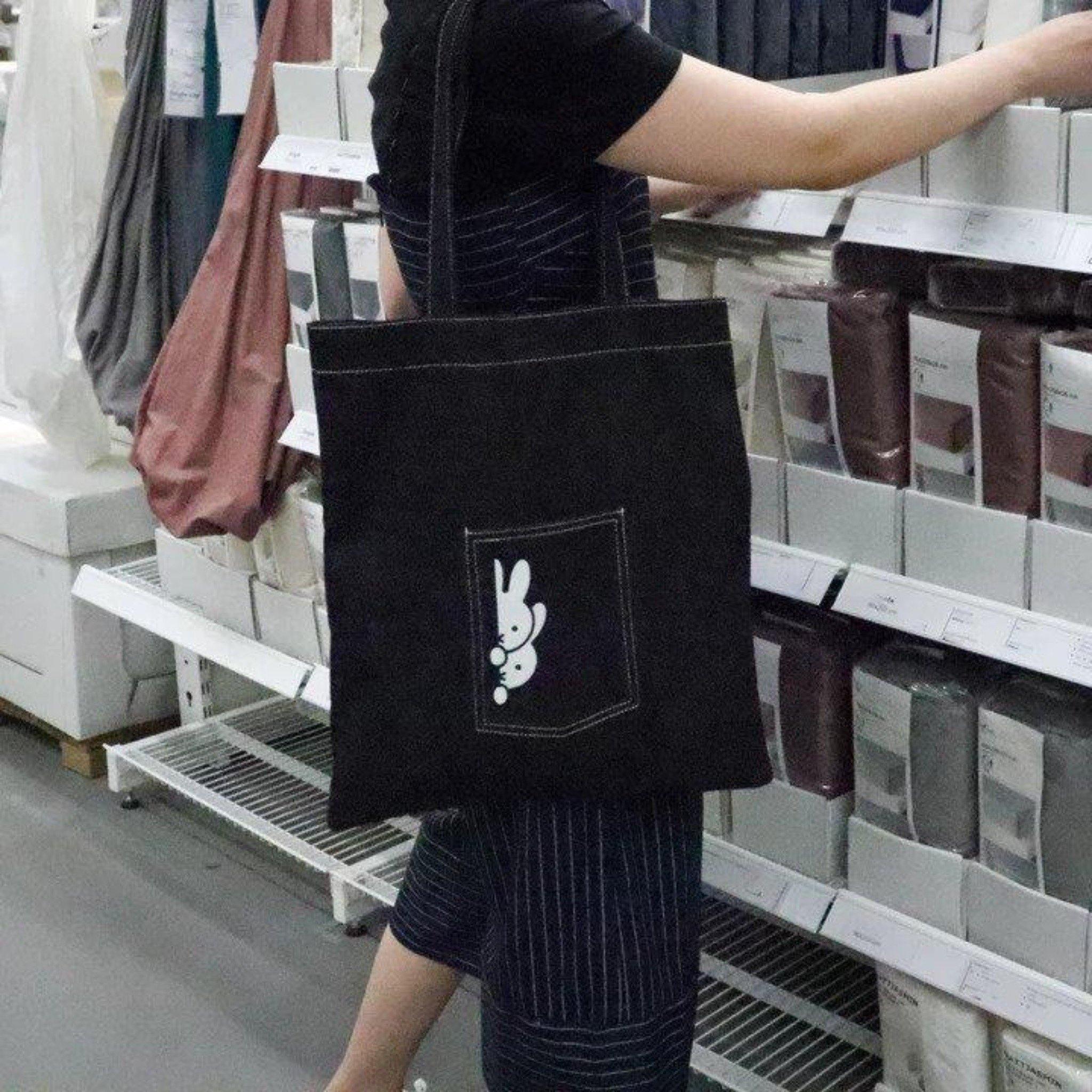 Miffy - Peek Black Denim Tote Bag - KLOSH